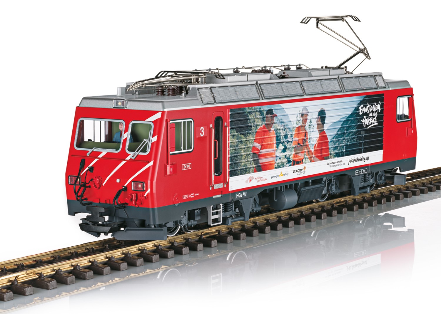 LGB Art. Nr. 23105 - E-Lok Nr. 3 "DOM" (HGe 4/4 II) "Mitarbeiterwerbung