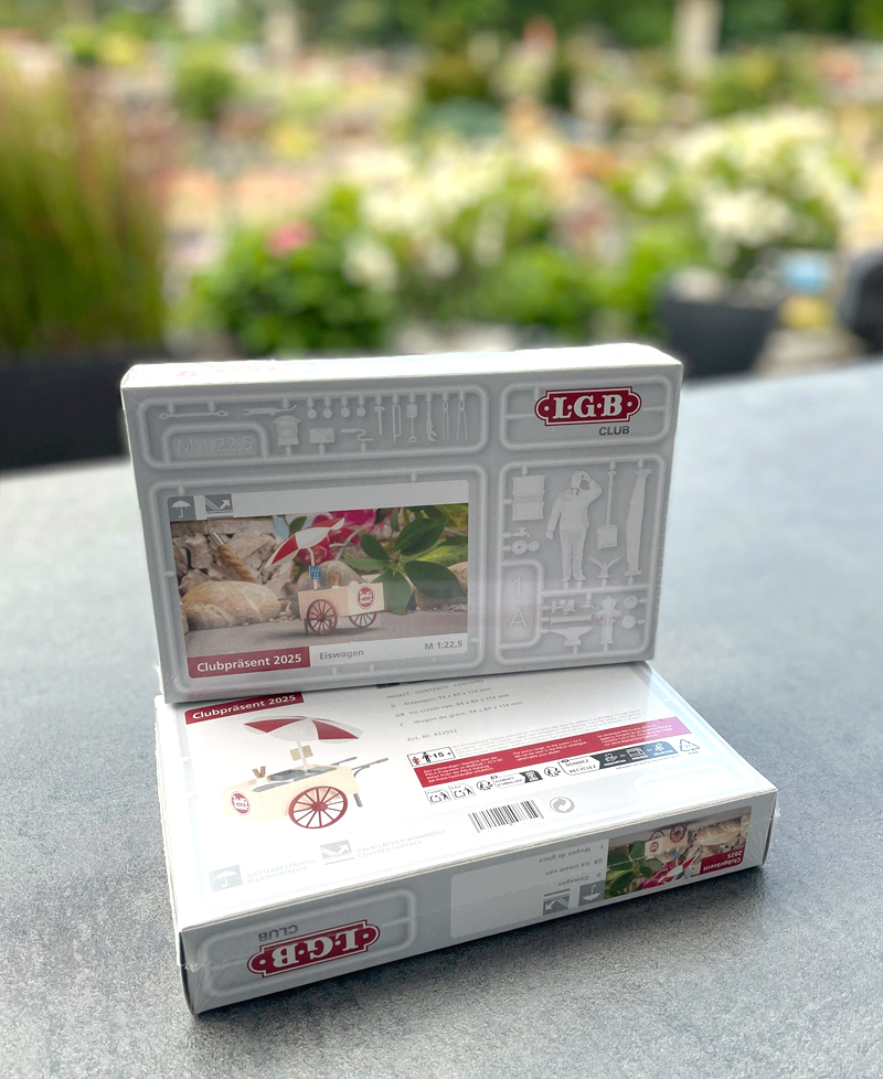 Verpackung Vorder- und Rückseite des LGB Clubpräsents 2025.