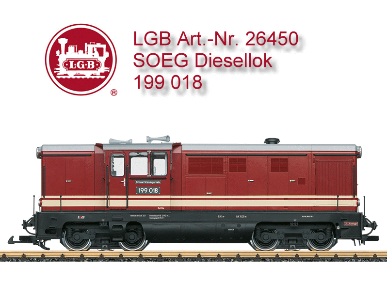 Diesellok 199 018 der SOEG in aktueller Ep. VI Ausfhrung.