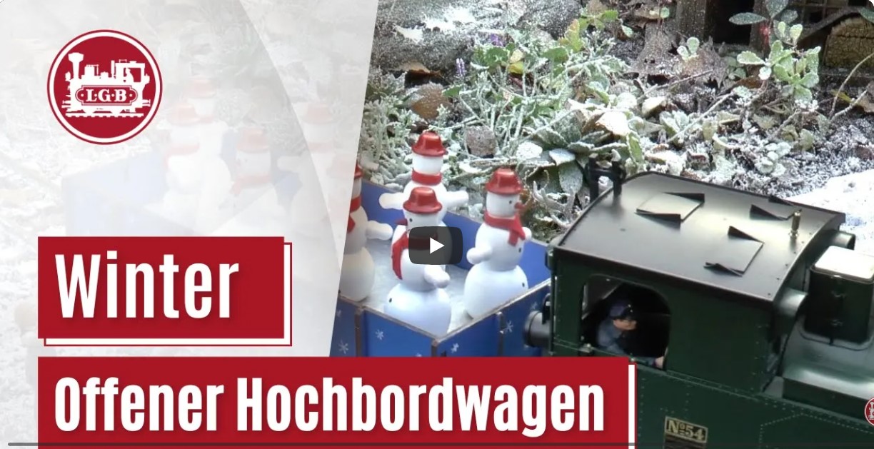 Einfach auf das Bild klicken und zum Video über die Gestaltung mit den Schneemännern der LGB Herbstneuheit 2025 - Art. Nr. 41035 - gelangen.