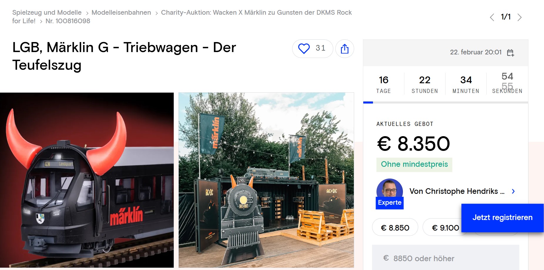 Capricorn-Wacken 2025 - Versteigerung 2026 des einmaligen Zuges f�r einen guten Zweck! - Zischenstand am 5.2.2026 - 21:20 Uhr 