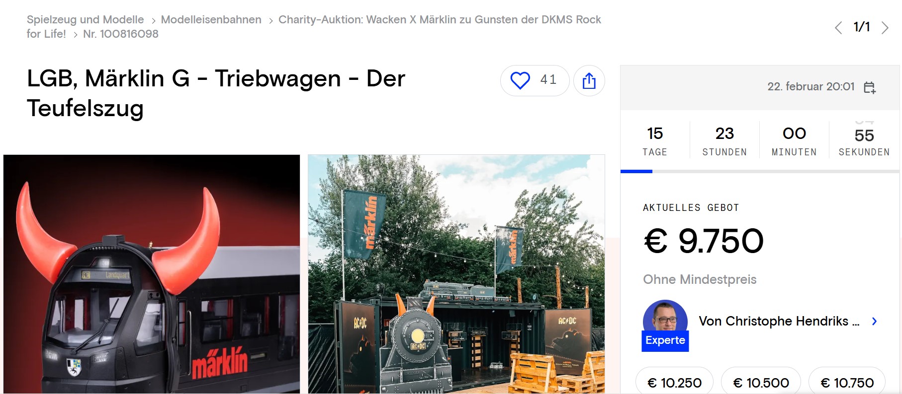 Gebot nach zweit Tagen Versteigerung! Noch 15 Tage sind offen!