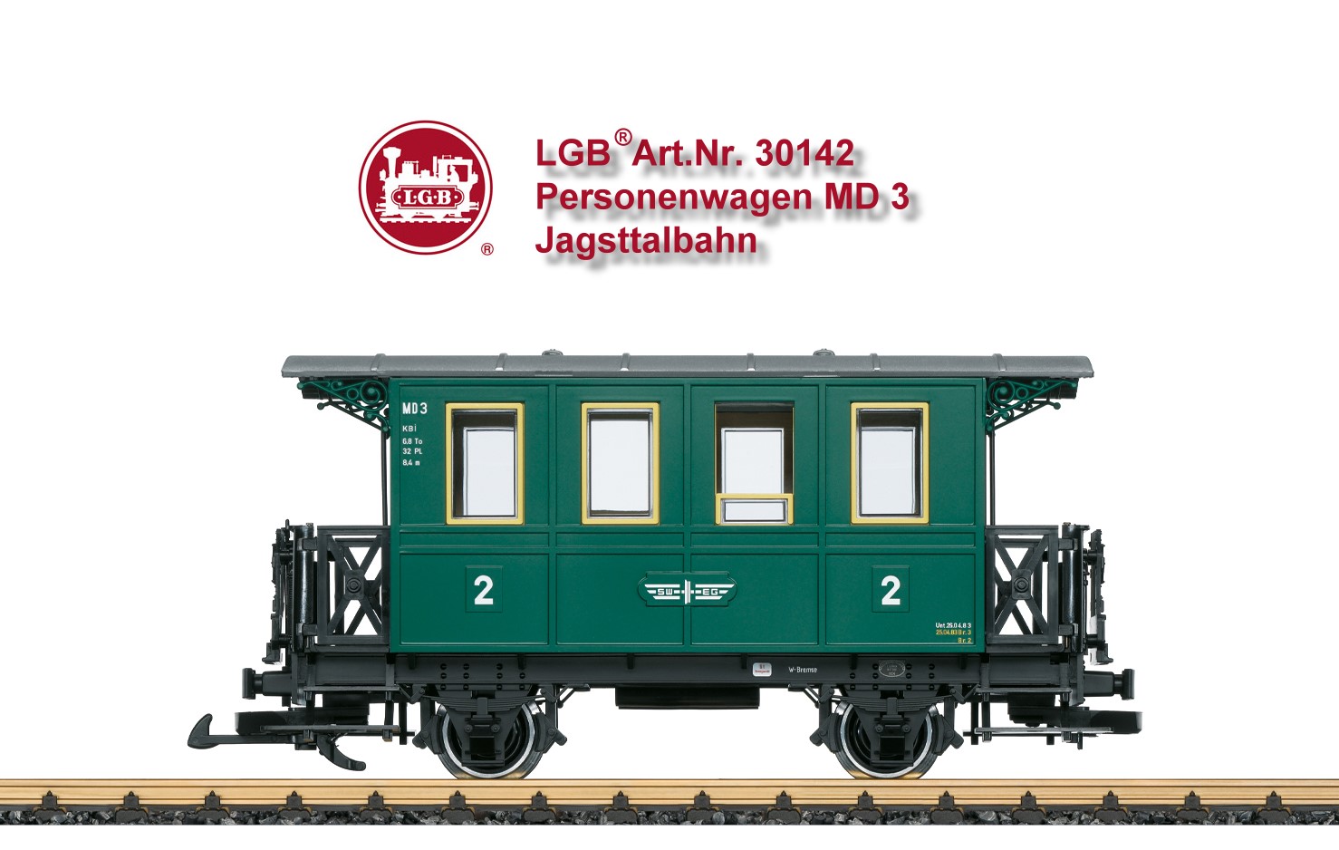 LGB Art. Nr. 30142 - Personenwagen MD 3 Jagsttalbahn