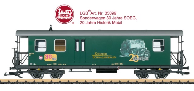 LGB Spur G - Art.Nr. 35099 Sonderwagen 30 Jahre SOEG, 20 Jahre Historik Mobil
