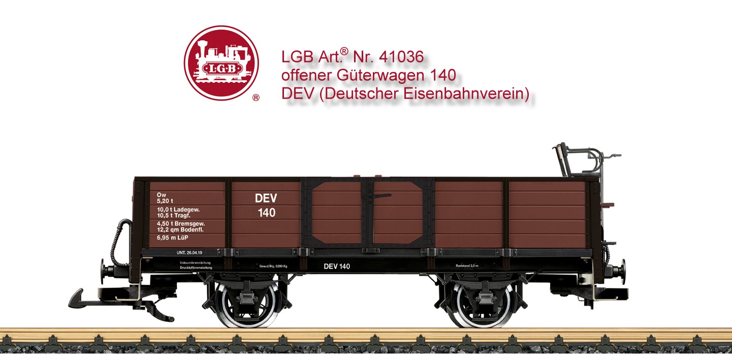 LGB Art. Nr. 41036 Offener 2-achsiger G�terwagen der DEV