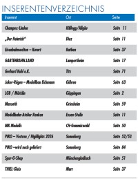 Inserentenverzeichnis - Spur G Magazin Nr. 35