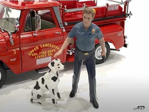 US-Feuerwerhrmann - Art. Nr. 76420 - Fire Dog Training - Feuerwehrhund - Ausbildung - Hunde sind auch in den USA bei der Feuerwehr für verschiedene Einsätze vorbereitet. Die Bezugsperson bildet den dafür vorgesehenen Hund aus. Vielfach werden in den USA Dalmatiner eingesetzt. 