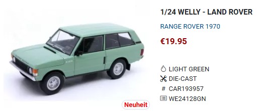CARMODEL - WELLY Neuheit 09/2025