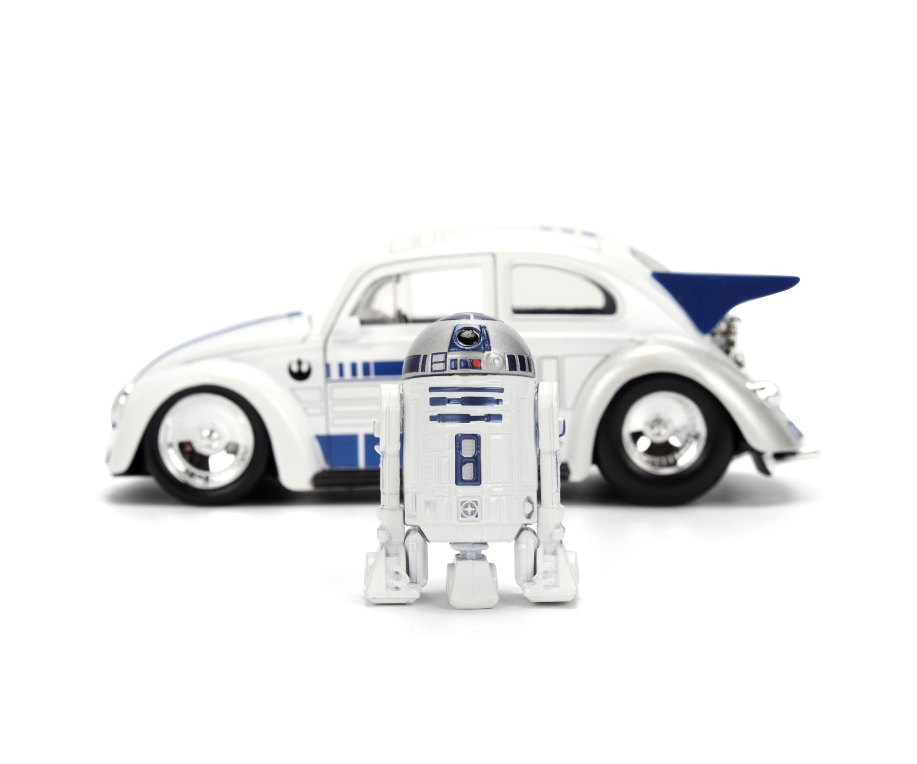 Star Wars - Kultiges Star Wars Modell � 1959er VW Drag Beetle im originalen R2-D2 Design aus hochwertigem Metall (Die-Cast)