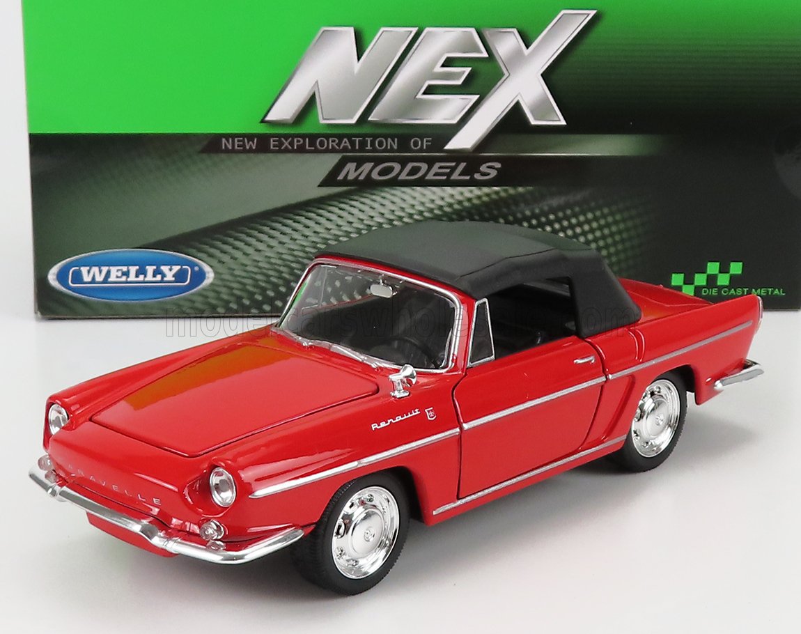 Welly, NEX, Renault, Caravelle, Cabriolet, geschlossen, Soft-Top schwarz, 1959, rot mit schwarzem Verdeck
