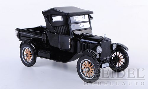 Ford Model T Pick-up, schwarz, Verdeck geschlossen, ohne Vitrine, Modelljahr 1925, Fertigmodell 1:24, Automodell 1:24, Metall-Kundststoff