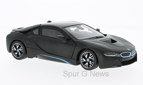 BMW i 8 in matt-schwarz von RASTAR- Fertigmodell in 1:24 - Metall-Kunststoff - RAT56500BLACK
