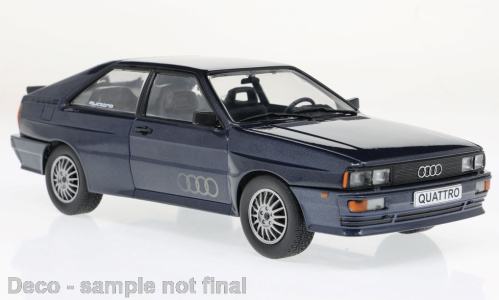 Audi Quattro, dunkelblau / Dekor aus 1981 - Dekorationsmodell, Beispiel noch nicht final gefertigt. White Box Ar. WB 124102