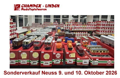 F�r den Sonderverkauf von Champex-Linden in Neuss am 9. und 10. Oktober 2026 gibt es nun Bilder und Listen. 