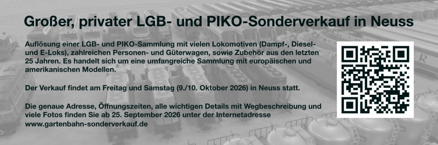 Champex Linden - gro�er LGB und PIKO Sonderverkauf in Neuss