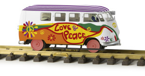 Brekina - Neuheit 2014 der Draisine Klv 20 auf Basis eines umgebauten VW Busses - hier Love and Peace