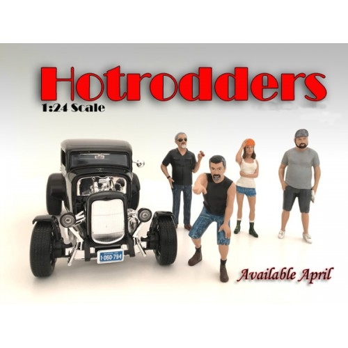 Die Hotrodders sind Figuren fr eine Parkplatz voller "alter" Autos. Die drei Typen und das Girl passen auch zu weiteren Themen im Mastab 1:24, also fr die Gartenbahn. 