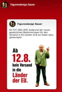 EU Verordnung hindert Kleinunternehmer zu g�nstigen Preisen zu liefern.  