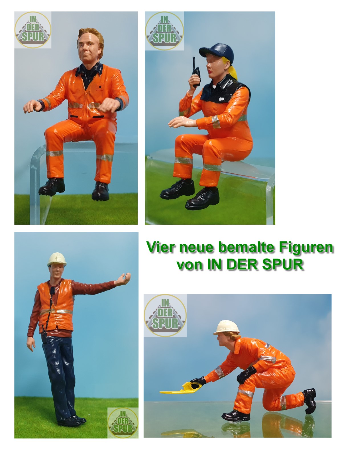 �IN DER SPUR� Modellfiguren: Zoe und Christian Kopp haben weitere bemalte Figuren fertig. Diesmal zwei Rangierer und zwei Lokf�hrer. 