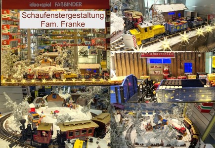 Schaufenstergestaltung des Spielwarengeschftes idee&spiel Fassbinder in Dbeln durch Familie Franke 