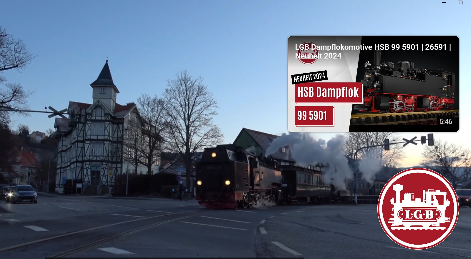 Schlussbild von der Fahrt von Quedlinburg auf den Brocken und nach Wernigerode. Teilweise historische Aufnahmen von der ersten Fahrt. Hier noch der Hinweis auf die LGB Dampflokomotiven HSB 99 5901 - Artikelnummer 26591 aus dem Jahre 2024. 