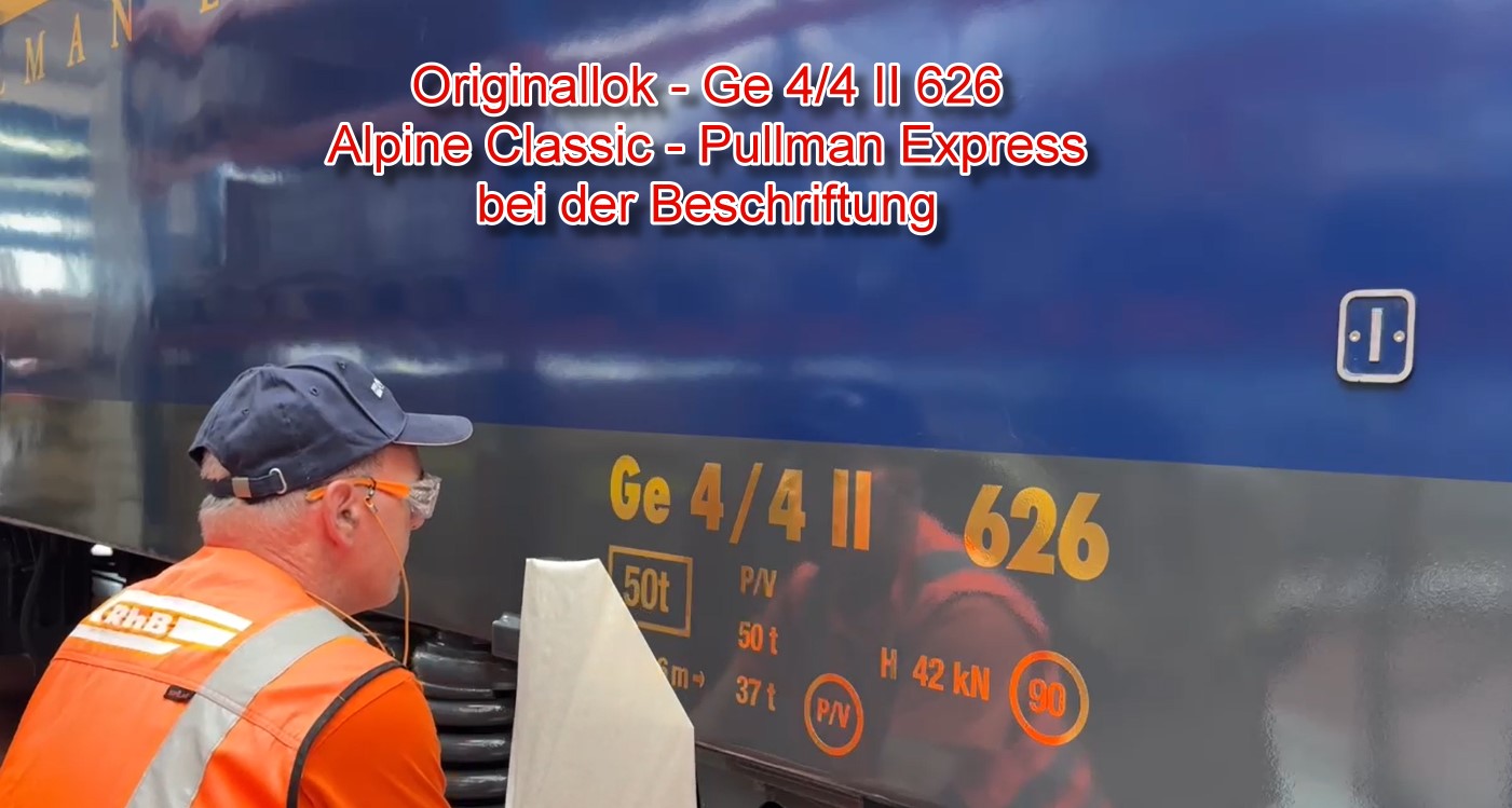 Danke an Hendrik Hauschild und LGB fr das Video ber die Folierung der Ge 4/4 II der RhB Nr. 626 im Layout Alpine-Classic -  Pullman Express. 