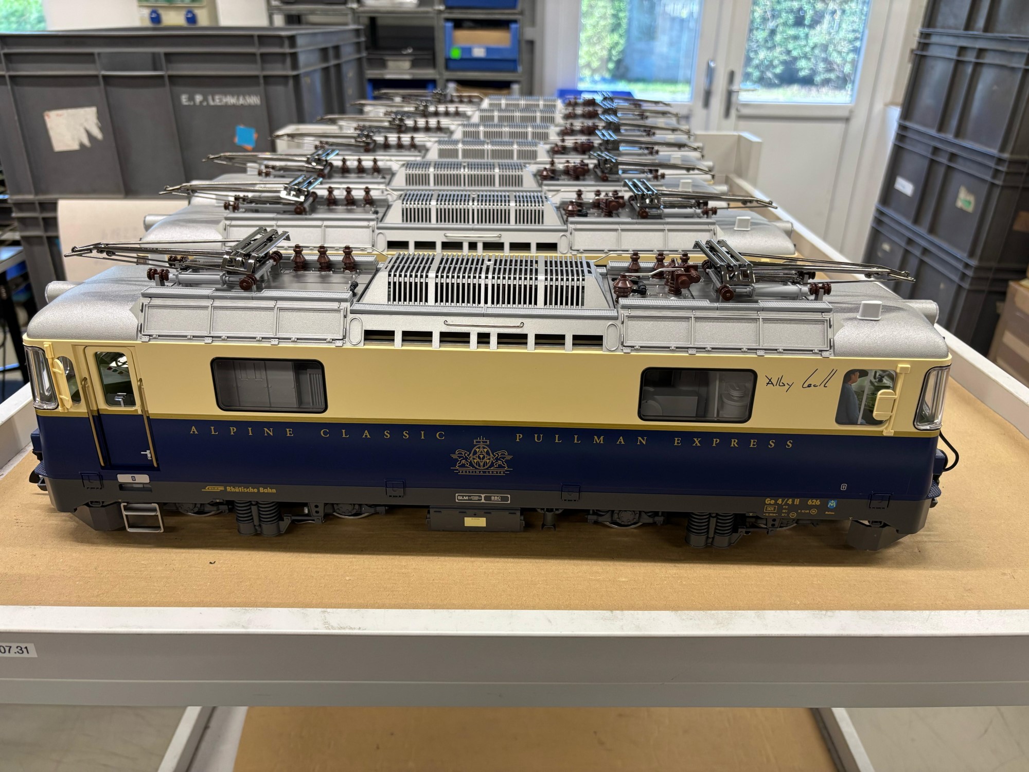 Fertig: Die Ge 4/4 II Nr. 626 Alby Glatt - Modell von LGB Nr. 28448 ist für den Versand bereit.