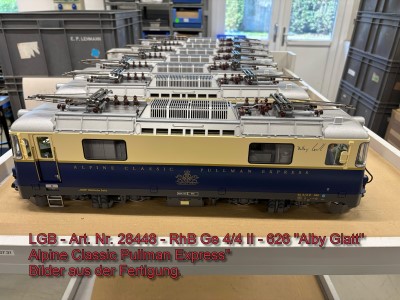 Fertigung der Ge 4/4 II Nr. 626 "Alby Glatt" im Alpine-Classic Pullman-Express Layout