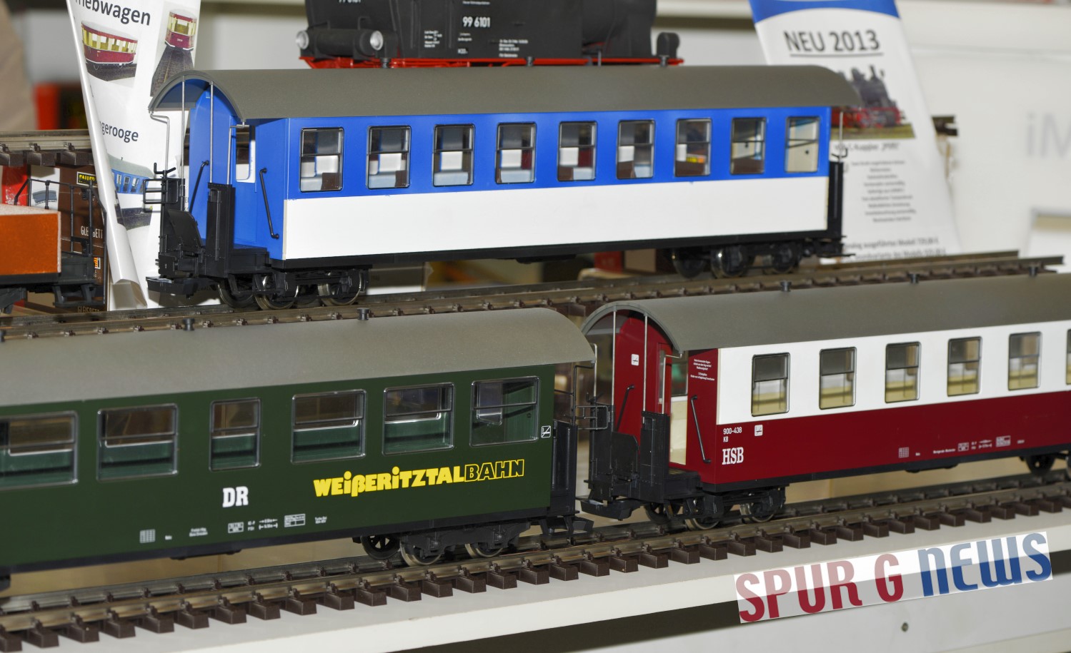 Personenwagen - Wangerooge(blau), Weieritztalbahn(grn) und HSB(rot) von Train Line 45