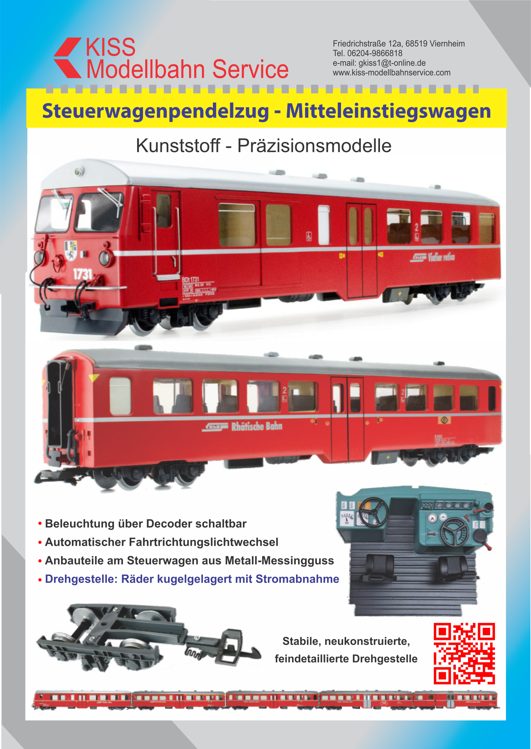 Informationen über den Steuerwagenpendelzug mit Mitteleinstiegswagen. Flyer kann am Ende des Berichts heruntergeladen werden.