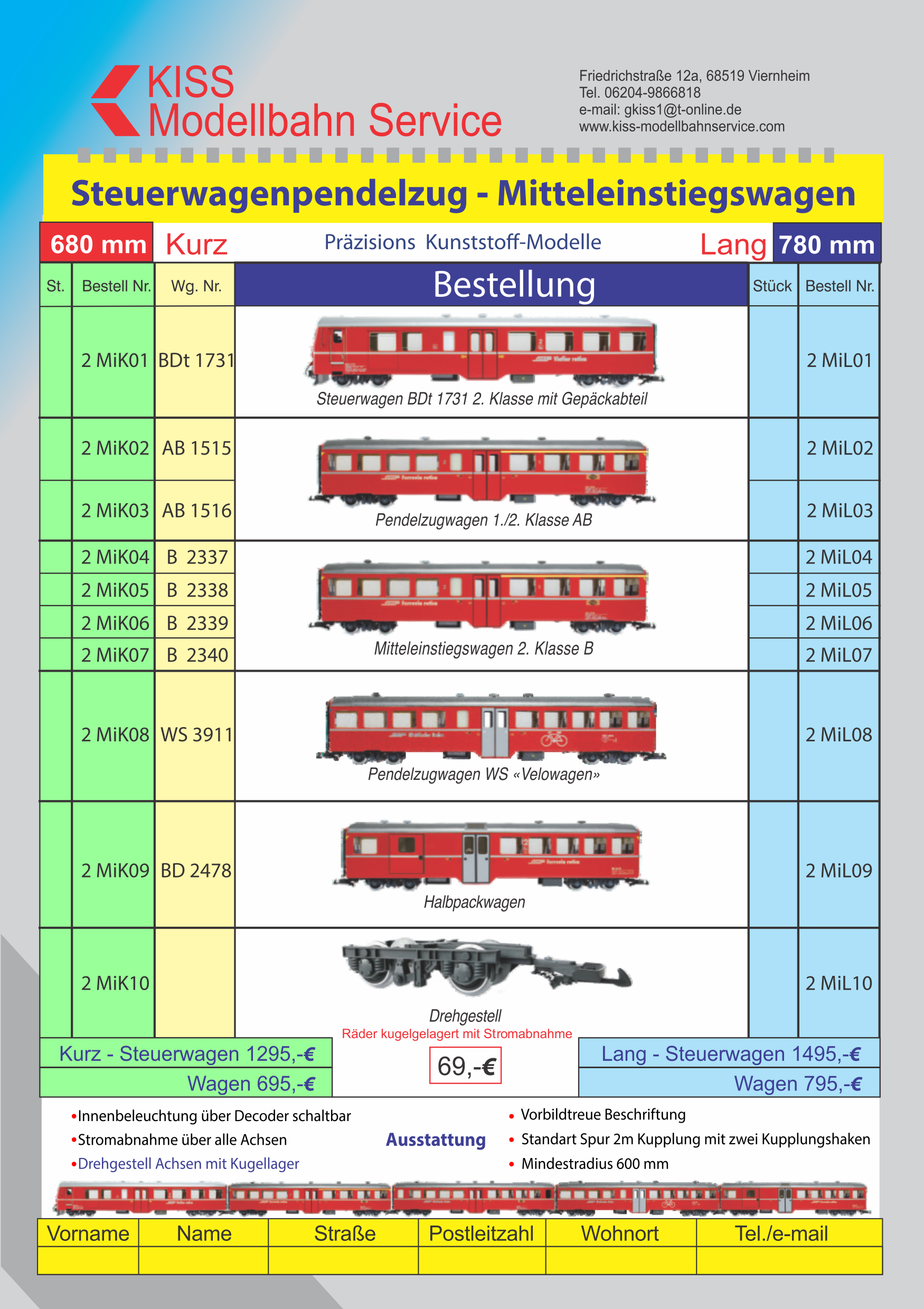Informationen über den Steuerwagenpendelzug mit Mitteleinstiegswagen. Flyer kann am Ende des Berichts heruntergeladen werden.