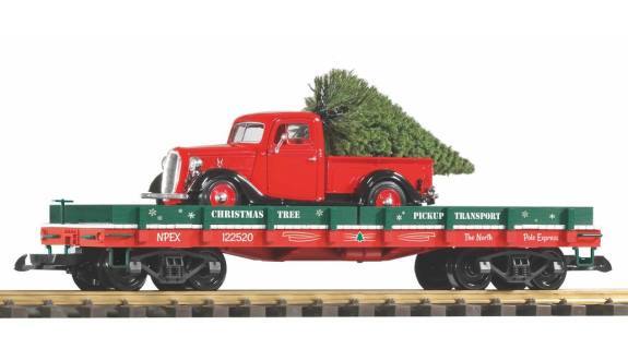 G Autotransportwagen, beladen mit Chevrolet Pickup und Weihnachtsbaum. Art. Nr. 38768