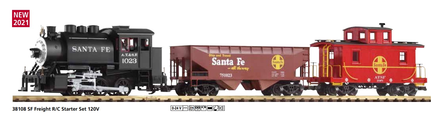 PIKO Art. Nr. 38108 - G Starter Set - nur in USA erhältlich - Fracht Güterzug Santa Fe 