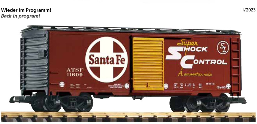 G Güterwagen, Kühlwagen Santa Fe, Steel Boxcar - ATSF- Art. Nr.38926- Wieder im Programm 