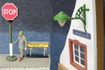 Neuheiten 2016 von Prehm-Miniaturen: beleuchtetes Stoppschild und Ortshinweisschild, Wandlampe - Gaslaterne! 