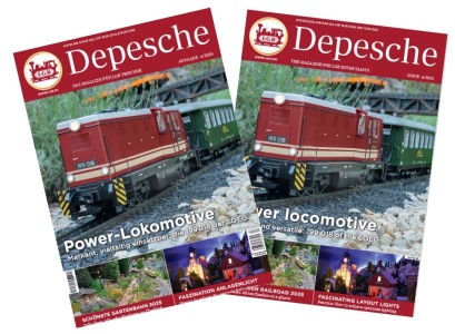 LGB Depesche 4/2025 - POWER-Lokomotive - die 199 018 der SOEG - Die 10 schönsten Gartenbahnen ab Seite 12. - Portrait: neues Clubdomizil - Club der LGB Freunde / Rhein Sieg.