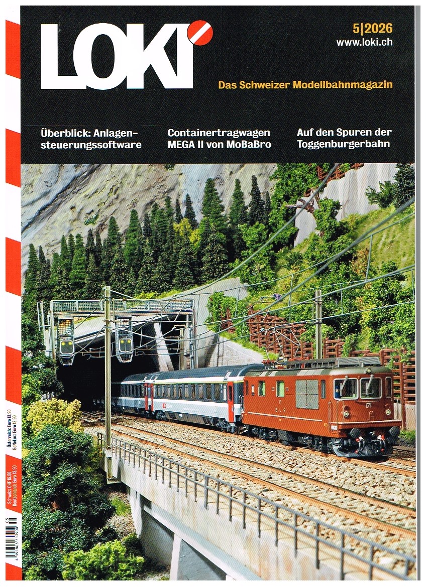 LOKI Das Schweizer Modellbahnmagazin Ausgabe 5/2026 ist an- und ausgeliefert. 100 Seiten.