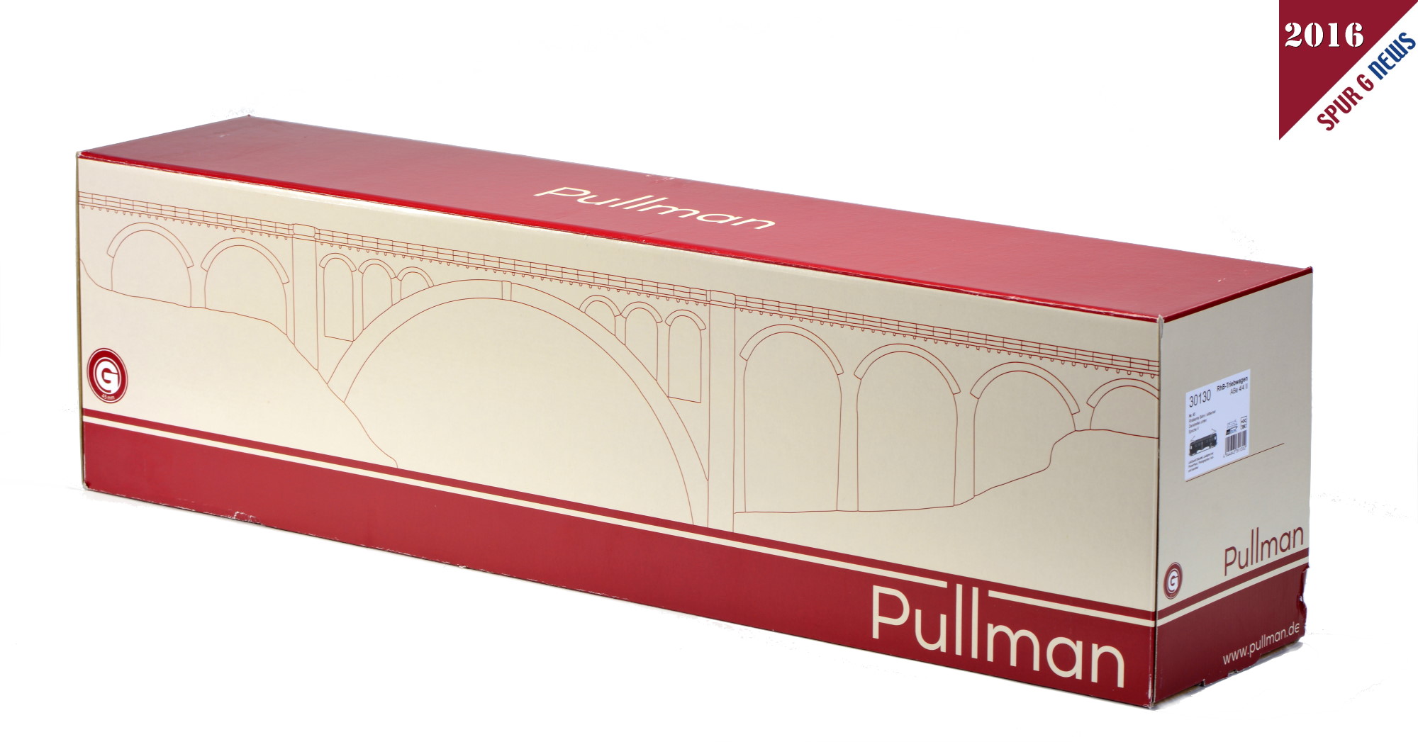 Der Pullmann - Umkarton von der Schokoladenseite mit der stilistischen Wiesener Viadukt auf der Strecke von Davos nach Filisur. 