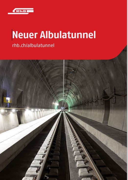 Der 5 860 Meter lange neue Albulatunnel wurde in zehnjhriger Bauzeit parallel zum bestehenden Tunnel gebaut und ist mit diesem durch 12 Querverbindungen verbunden. Die Gesamtprojektkosten betragen 407 Millionen Schweizer Franken. Nach der Betriebsaufnahme im neuen Tunnel wird der alte Albulatunnel zum Sicherheitstunnel umgebaut. Der erste fahrplanmssige Zug wird am 12. Juni 2024 durch den neuen Albulatunnel verkehren. 