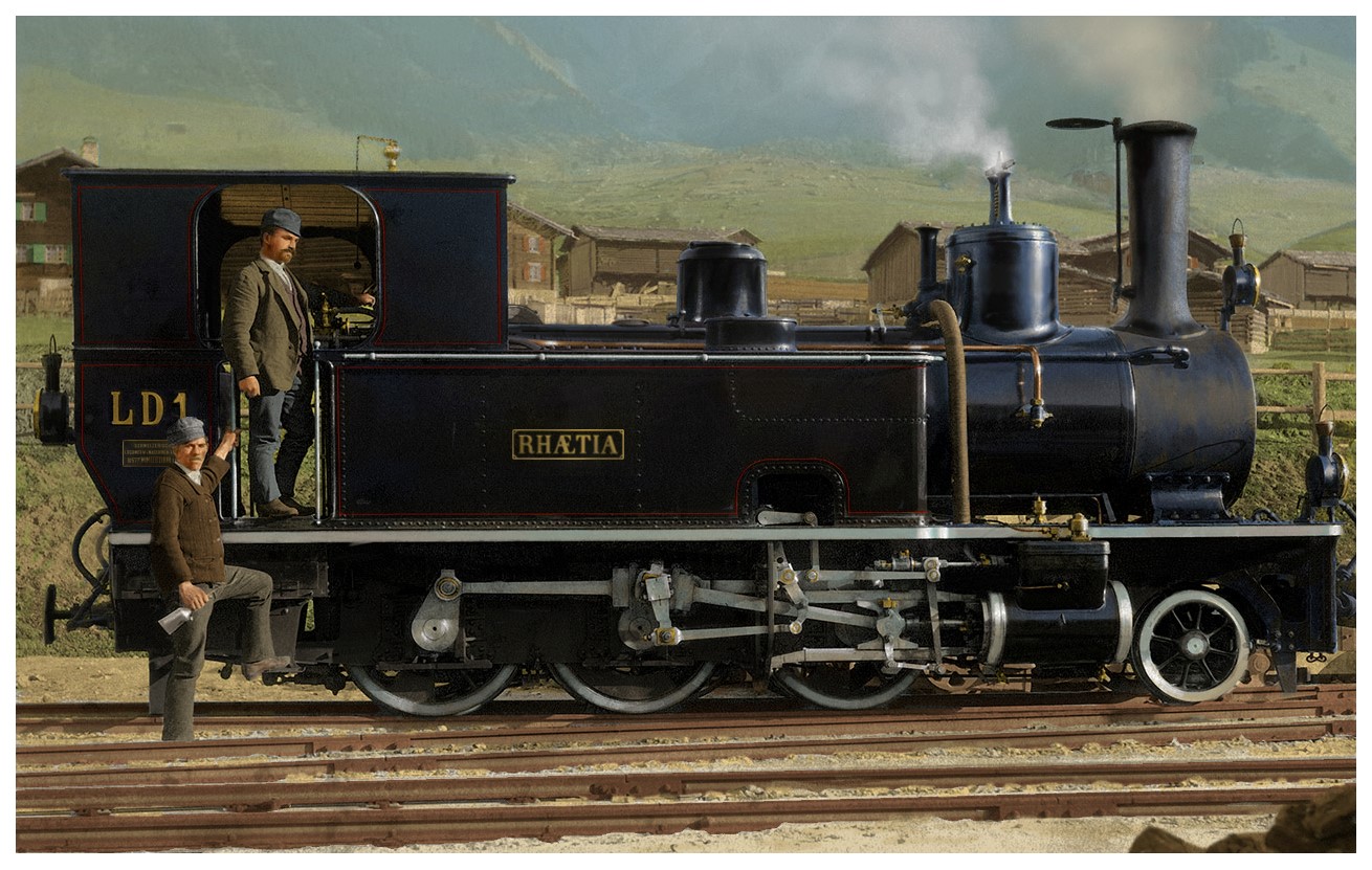 Kolorierte Fotografie, ca. 1890 (Archiv RhB)