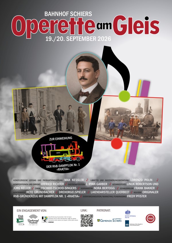 Plakat der Operette am Gleis