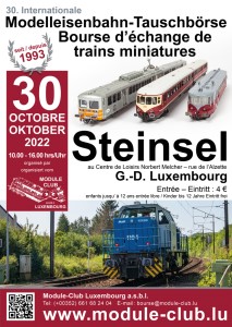 Termin - Tauschbörse am 30.10.2022 - in Steinsel Luxembourg. www.module-club.lu