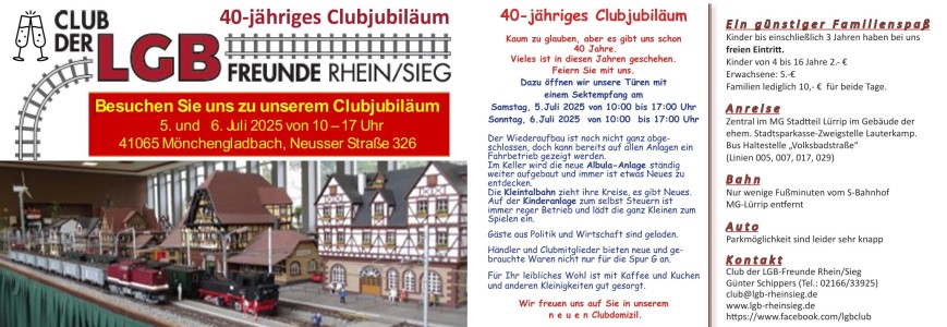 Flyer als Einladung zum 40-jhrigen Clubjubilum - Club der LGB Freunde Rhein Sieg e.V. 