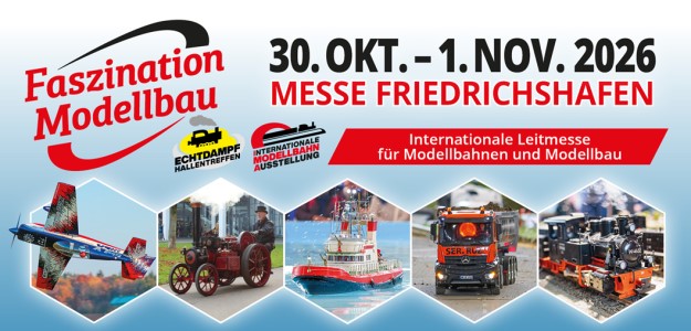 Faszination Modellbau - Messe Friedrichshafen mit Internationaler Modellbahnausstellung. 