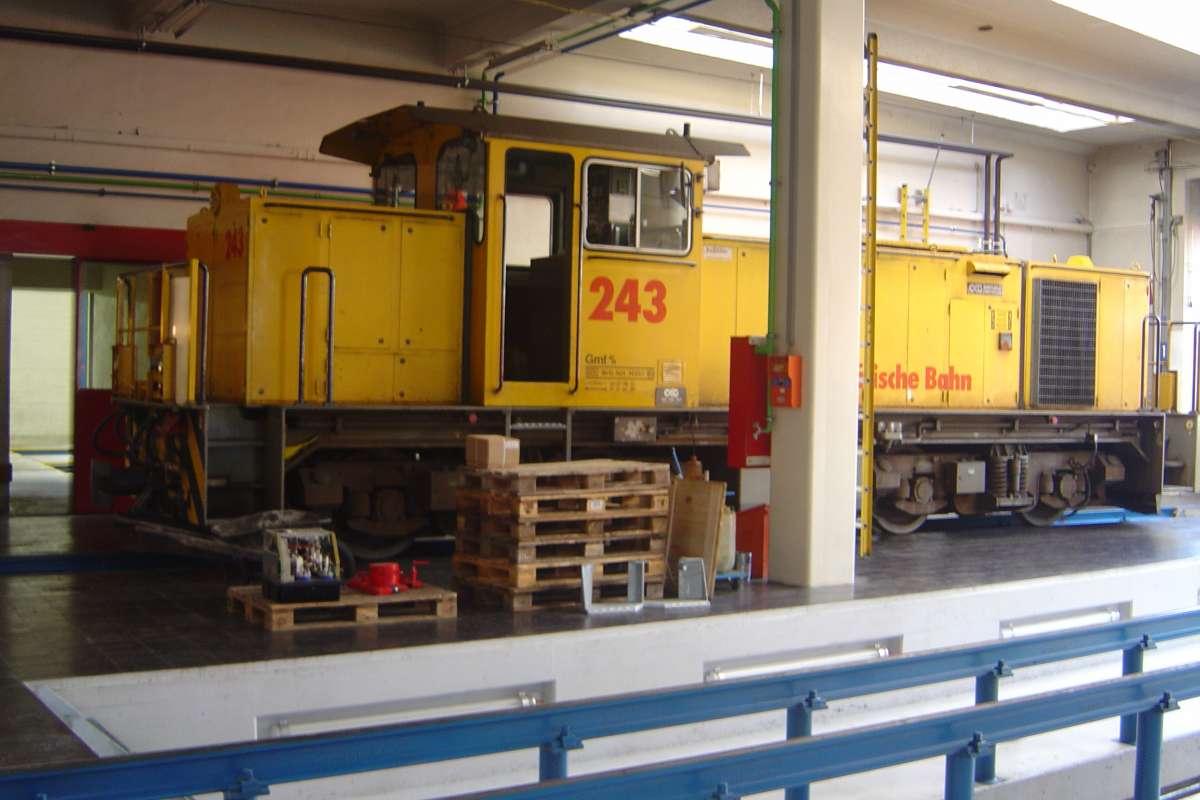 Das Original der Gmf der RhB Nr. 243 in der Werkstatt der RhB.