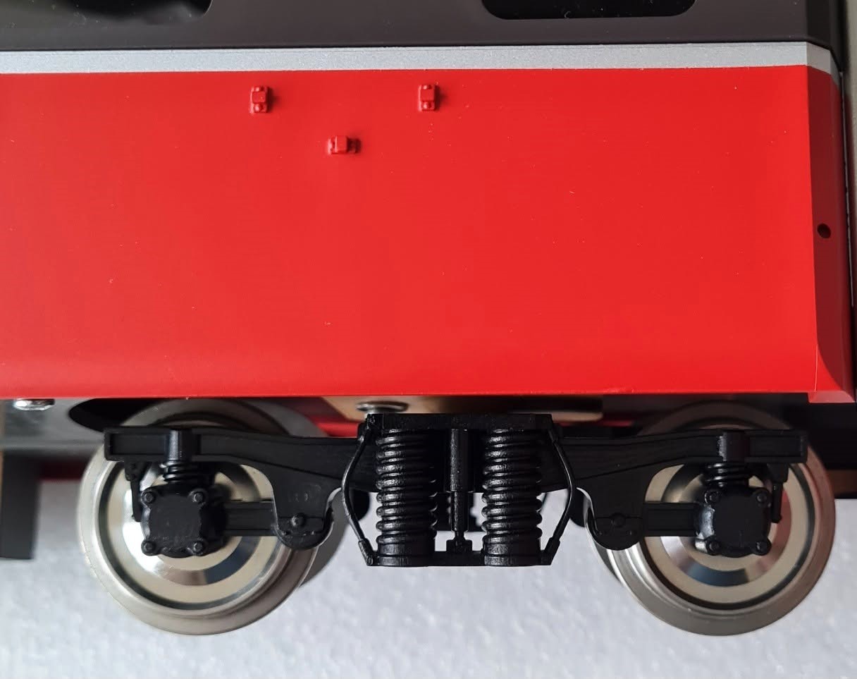 Detailansicht Wagenkasten und Drehgestell. Wird lt. TrainLine ma�st�blich ausgef�hrt.